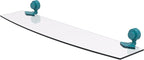 Allied Brass 433G/24-GLT Venus Collection 24 Inch Glass Shelf with Grooved Accents, Glokzin Teal