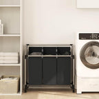 Laundry Sorter with 3 Bags Black Steel Frame, Heavy-Duty Rolling Cart with Removable Sorting Bags and Casters for Easy Transport, Durable Steel Frame Supports Large Loads