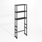 Furinno Turn-N-Tube Over The Toilet Storage, 3-Shelf Over The Toilet Organizer, Freestanding Space Saver Bathroom Shelf, for Bathroom Organizers and Storage, Black Espresso