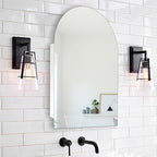 Arched Medicine Cabinet with Mirror, 20x30 Inch, Wall Cabinet with Frameless Mirror, Recessed Or Surface Mount for Bathroom Bedroom with Storage, Bathroom Medicine Cabinet