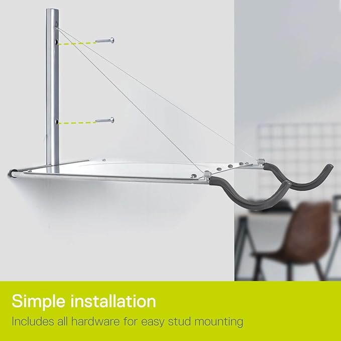 Delta Cycle 2 Bike Rack Garage - Foldable Bicycle Wall Mount Hanger with Storage Shelf Holds Up to 65 lbs