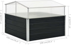 Modern Anthracite Greenhouse with Polycarbonate Panels, Galvanized Steel Frame for Outdoor Herb, Vegetable, and Flower Gardening