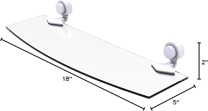 Allied Brass 433/18 Venus Collection 18 Inch Glass Shelf, Matte White