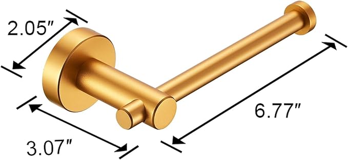Golden Toilet Paper Holder, Wall Mount Toilet Paper Roll Holder for Bathroom, Washroom, Bathroom Hardware