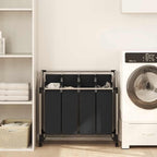 vidaXL Laundry Sorter with 4 Bags Black Gray Cart Organizer Clothes Basket