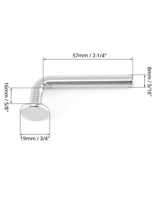 QWORK Pallet Rack Drop Pin, 50 Pcs M8x57mm Accessory Shelving System, Heavy Duty J Bolt Safety Universal Pins, Cross Beam Locker Drop Pin for Warehouse, Home