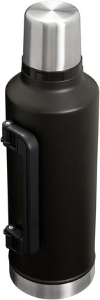 Stanley Classic Legendary Vacuum Bottle 2.5 qt | Wide Mouth with Leakproof Cup Lid | Keep Drinks Hot or Cold | Packable for Travel | Insulated Stainless Steel Thermal Bottle | BPA-Free | Black 2.0