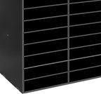 48 Compartments Literature Organizer, PVC Mail Sorter with Removable Shelves, 110 lbs Capacity Paper Storage Cabinet for Office Home Classroom, File Sorter for Document & Mail (Black)