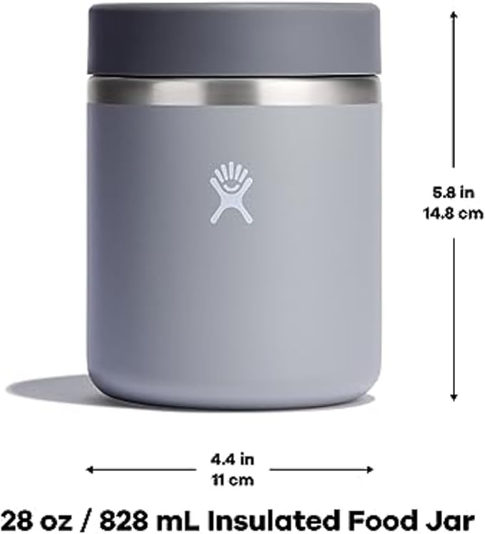 Hydro Flask Food Jar – Insulated Stainless Steel, Snack Travel Container for Hot Food & Soup 28 Oz Cascade Blue