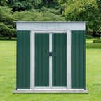 6x4ft Outdoor Metal Storage Shed Waterproof Garden Shed with Lockable Door, Windows & Vents, Tool Metal Storage for Patio Furniture Lawnmower