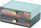 Spacious Desktop Storage Box, 1 Large Storage Drawer, Stackable Office Desk Drawer Organizer and Accessories, Printer Paper Organizer, Cyan Plastic Drawers for Workspace & Home