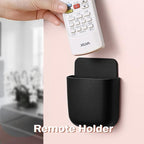 3 Pcs Remote Control Holder, Wall Mount Pen Holder Hole-Free Self Adhesive Phone Charging Organizer Pencil Storage Containers for Home Office School Supply Orgaizer (Black
