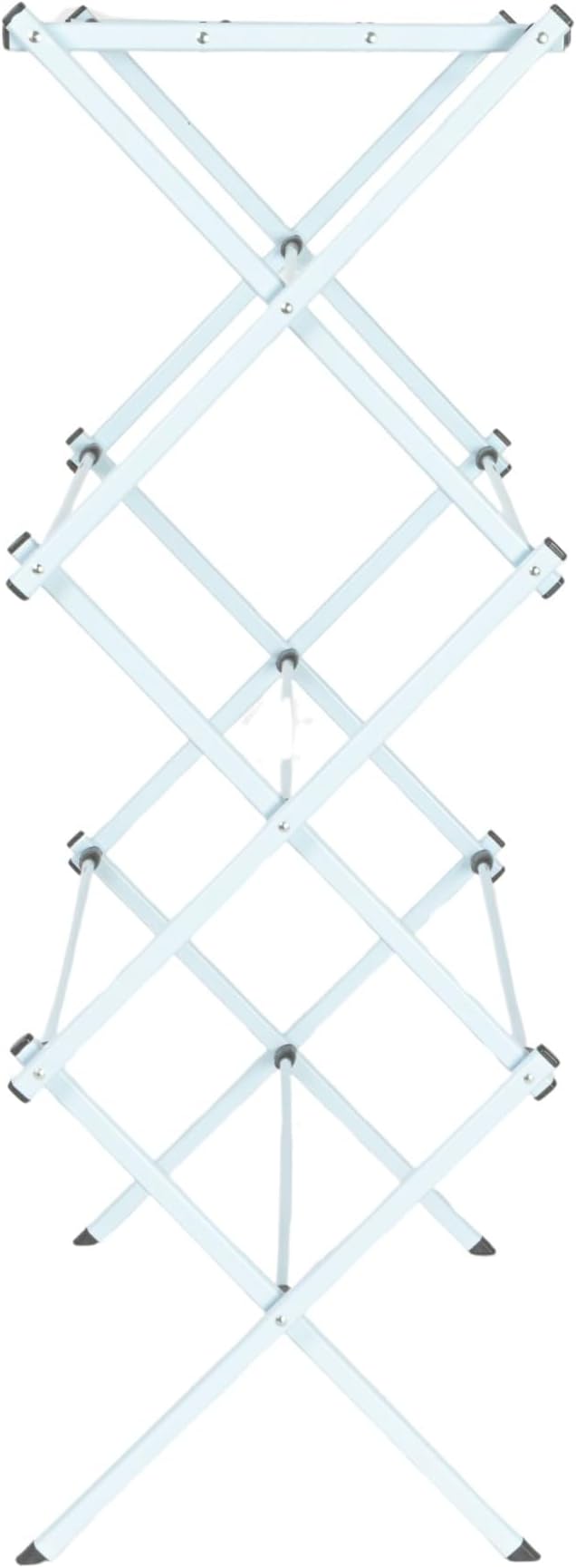 Household Essentials Folding Clothes Drying Rack with Strong Steel Frame and 11 Coated Dowels, White