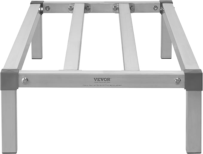 VEVOR Aluminum Dunnage Rack, 48” x 20” Commercial Food Floor Rack, 8” Off the Floor, 1000 lbs Capacity All-Welded Aluminum Storage, for Storage in Restaurants, Kitchens, Garages and Vehicles