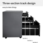 3-Drawer Mobile File Cabinets Rolling ，Vertical Metal Filing Cabinet for Legal & Letter File Anti-tilt Design with Lock Under Desk Office Drawers Fully Assembled (Grey)