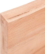 vidaXL Bathroom Countertop in Light Brown, Handmade Solid Oak Wood with Live Edge, Pre-Treated, Versatile for Various Bases, 39.4"x11.8"x0.8"-2.4"