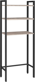 HOOBRO Over The Toilet Storage, 3-Tier Bathroom Organizer Shelf Over Toilet, Freestanding Bathroom Storage Shelves, Space Saver, Easy to Assemble for Room, Greige and Black BG41TS01