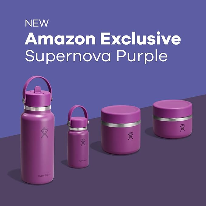 Hydro Flask Food Jar – Insulated Stainless Steel, Snack Travel Container for Hot Food & Soup 20 Oz Supernova Purple