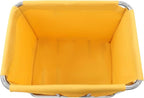 Commercial Laundry Cart with Wheels, 260LBS Laundry Cart Stainless Steel Rolling Laundry Hamper, Laundry Sorter Rolling Cart with Removable Oxford Cloth Bag for Hotel, Home, Hospital (Yellow)