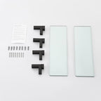 KES Glass Shelves for Bathroom 2 Pack, 16 Inch Tempered Glass Floating Shelves Wall Mount Matte Black, BGS3201S40-BK-P2