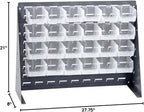 Quantum Storage Systems QBR-2721-210-24CL Ultra Bin Complete Bench Rack Package with 24 Ultra Bins, 27" x 8" x 21" , Clear