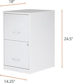 2 Drawer Locking Filing Cabinet | Pre-Assembled Steel Construction | Space-Saving Design is Perfect for Home and Small Office | Letter-Size | Assembled in North America