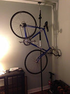 SPAREHAND Dual Bike Storage Rack - Heavy Duty, Adjustable Q-Rack II with 80 Lbs. Weight Capacity - Vertical Floor Storage System for 2 Bikes - Ideal for Garage and Indoor Bicycle Storage - Chrome