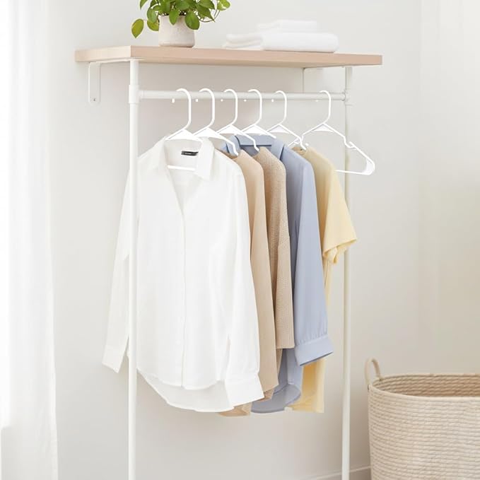 Utopia Home Plastic Hangers 30 Pack - Perfect Space Saving Clothes Hanger - Durable and Strong - Perfect Closet Organizers with Shoulder Grooves (White)