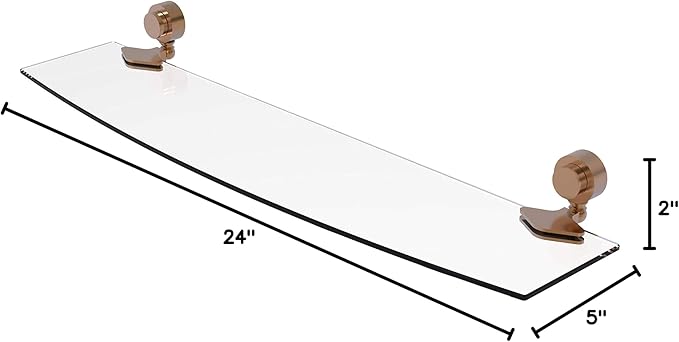 Allied Brass 433/24 Venus Collection 24 Inch Glass Shelf, Brushed Bronze