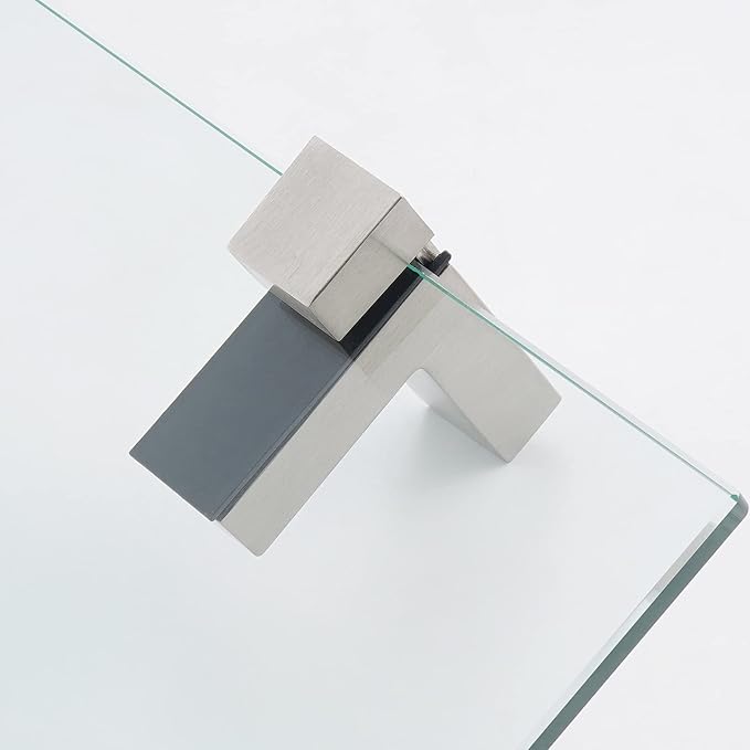KES Bathroom Shelf Tempered Glass Shelf, Bathroom Wall Shelves with 20 Inch Rectangular Glass (8mm Thick) Wall Mount Brushed Nickel, BGS3201-2