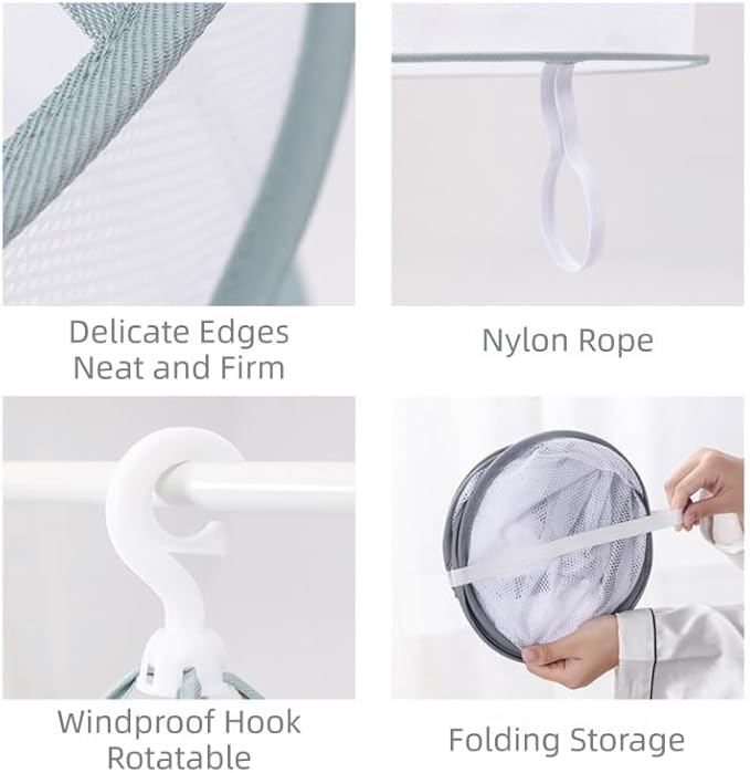 2PCS Hanging Drying Rack Foldable Sweater Clothes Dryer Flat Mesh Large Portable Fixed Windproof for Home, Dormitory and Bathroom 3 Tier