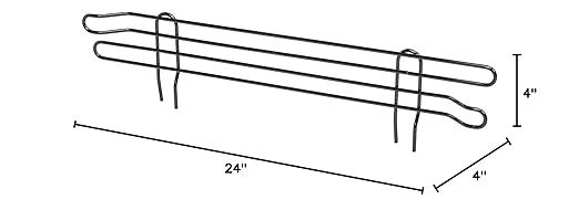 Nexel Wire Shelf Ledge, 24"W x 4"H, Black Epoxy