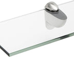 Spancraft Glass H-8x48-Brushed Steel Heron Glass Shelf, Brushed Steel, 8" x 48"