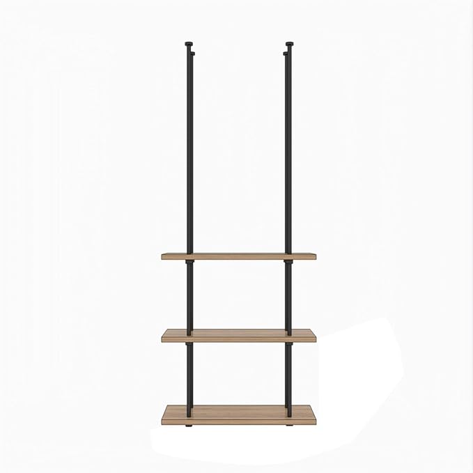 Ceiling Shelf, Ceiling Mount Storage Rack with Wooden Boards Hanging Storage Rack for Display Plants,Wine,Books, Quick Installation (Color : B, Size : 3 Layer)