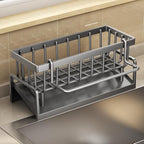 Kitchen Sink Drain Rack &Stainless Metal Sponge Rack, Metal Sponge Drain Holder Multifunctional Storage Rack for Home, Storage Organizer Household Essentials, Kitchen Gadgets