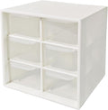 Small Drawer Organizer for Desk, 4.7" x 4.7" x 3.8" Small Desktop Organizer with 6 Drawers, Plastic Storage Box for Office, Classroom, Craft and Home Organization