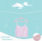 BAGAIL 50 Pack Kids Velvet Hangers 11 Inches Children's Clothes Hangers Non-Slip Baby Hangers for Infant/Toddler (Blush Pink)