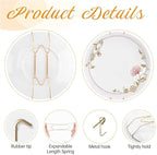 Bilillo 12 Pieces Heavy Duty Invisible Wall Plate Hangers, Stainless Steel Wire Plate Holders with Hooks and Rubber Protectors, Safe and Sturdy Display Hangers for 4-5 Inch (Gold)