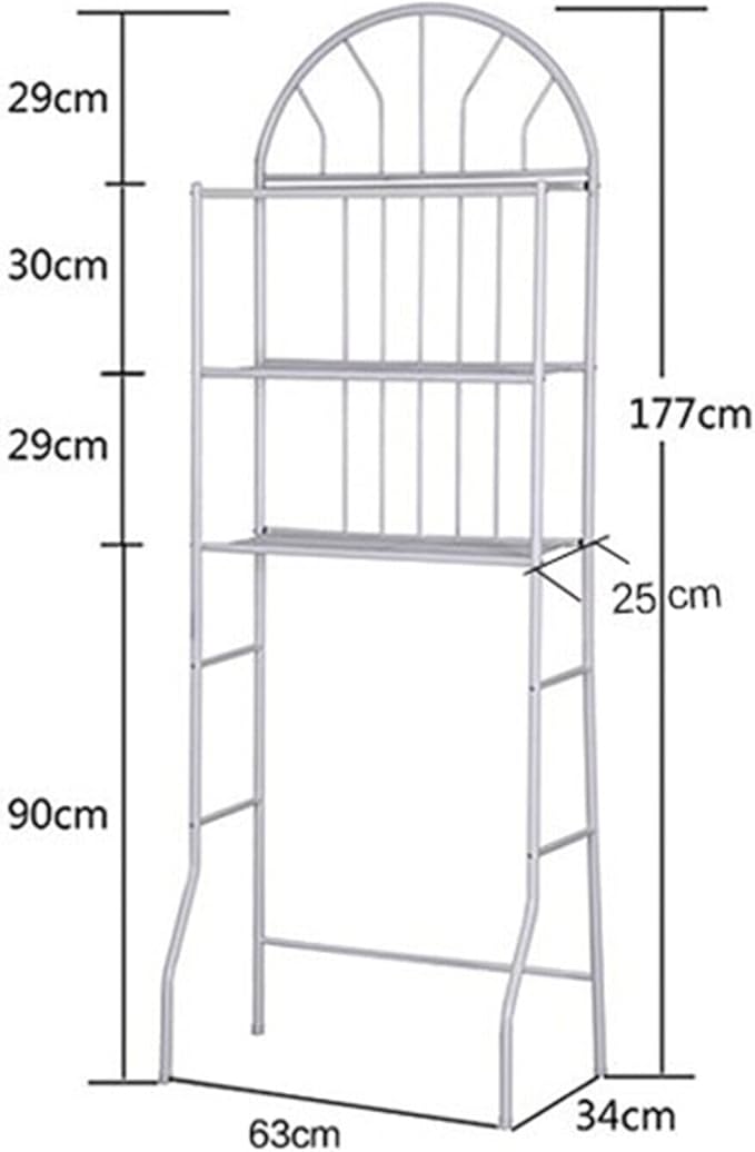 Over The Toilet Storage, 3-Tier Bathroom Organizer Over Toilet Rack, Bathroom Space Saver Shelving Furniture Behind Toilet Storage