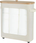 Toilet Paper Storage Basket with Lid and Handle, Foldable Toilet Paper Organizer, Large Capacity Bathroom Storage Holder for 12 Mega or 16 Regular Rolls, Beige