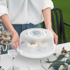 Pie Cake Carrier Cake Keeper Round Multiuse Muffins Cake Carrier with Lid for Dishes Vegetables Picnic Desserts Fruits (Orange)