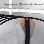 Hanging Garment Bag Dress Bags for Closet Storage ( Set of 12 ) Suit Protector Cover Bag with Zipper for Long Dresses, Suit, Coat Closet Clothes Storage ( Black, 24'' x 54'' )