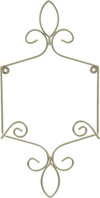 MyGift Wall Mounted Brass Tone Metal Wire Vertical Collectible Plate Holder, Decorative Vintage Scrollwork Hanging Rack Holds Single 9 to 13 Inch Plates
