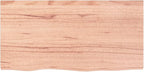 vidaXL Light Brown Bathroom Countertop - Solid Oak Wood with Varnish Finish, Handmade with Live Edge, Versatile Use & Durable Construction(31.5"x15.7"x(0.8"-2.4"))