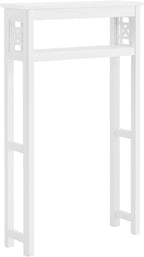 Derby Over-The-Toilet Storage Shelf – 44" Tall Modern Bathroom Space Saver with Open Shelves – Freestanding Organizer Rack for Toiletries & Towels by Alaterre Furniture (White)