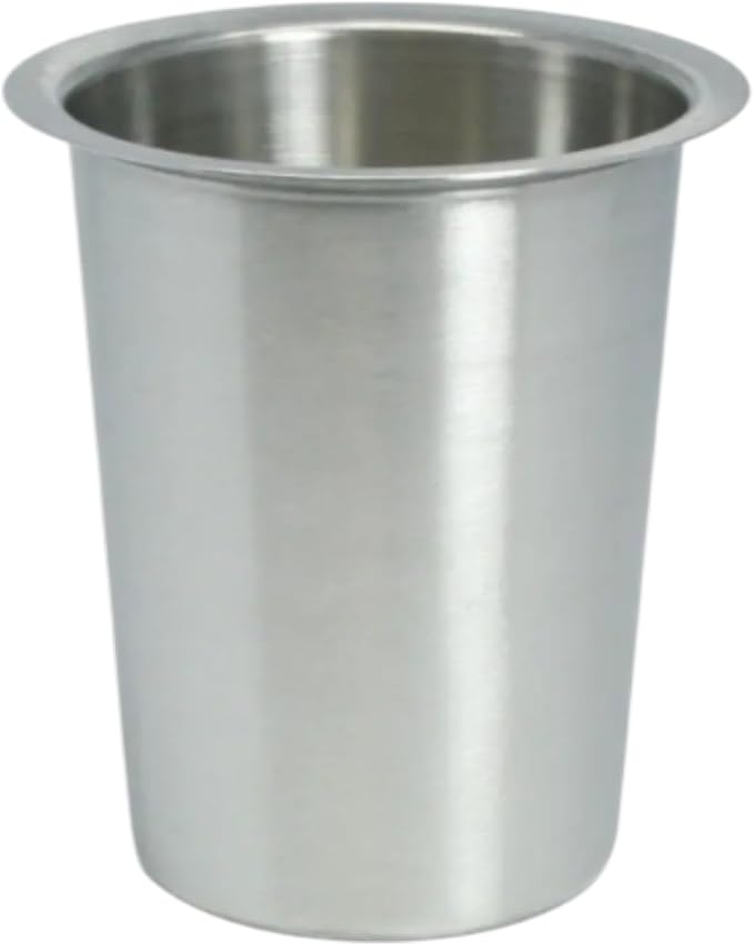 Stainless Steel Solid Flatware Utensils Holder, Caddy, Crock, Cylinder Cutlery Organizer for Kitchen Countertop (Stainless Steel)