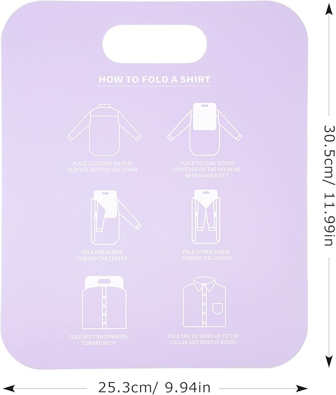 2pcs Shirt Folding Board Clothes Folder Pp Laundry Folding Tool for Home Use Purple