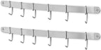 Stainless Steel Kitchen Utensil Racks Holder Hanging Rail Organize Pots Pans Kitchen Knife Gadgets On Wall Mounted Hanger Bar Rail Under Cabinet Shelf (6 Hook,17") Pack of 2