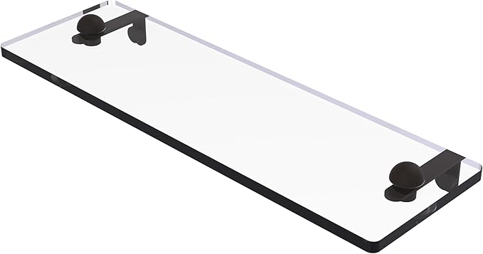 Allied Brass RC-1/16-ORB 16 Inch Glass Vanity Beveled Edges Shelf, Oil Rubbed Bronze