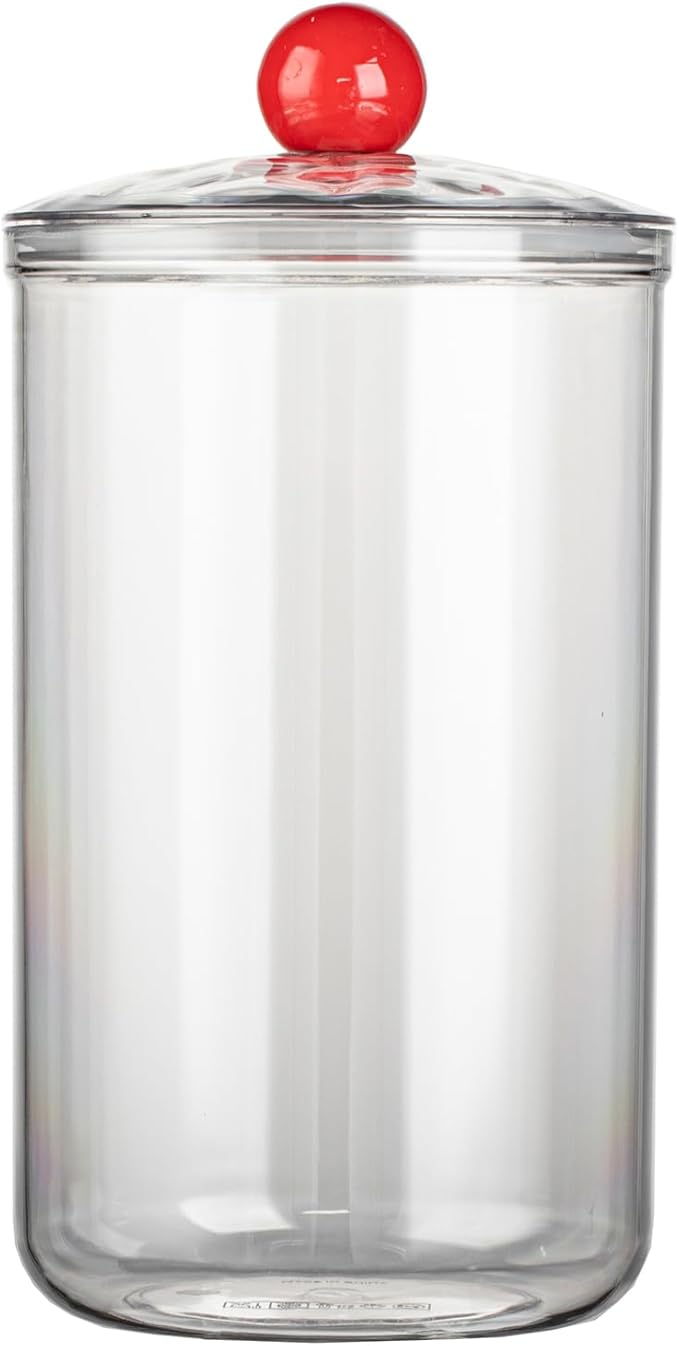67oz Clear Candy Jar with Lid for Office Desk, Plastic Cookie Storage Jar for Kitchen Counter,2000ml